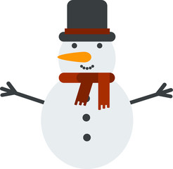 This is vector illustration. Cute snowman in flat style.