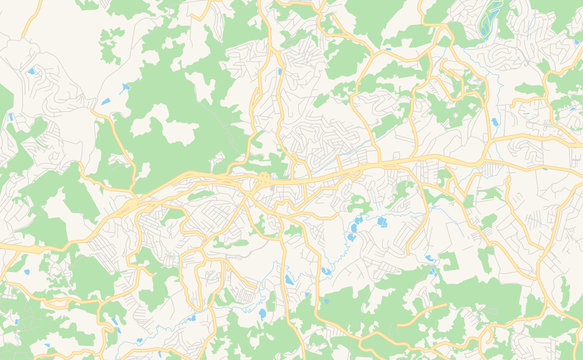 Printable street map of Cotia, Brazil