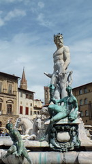 Obraz premium Fountain of Neptune on Piazza della Signoria in Florence, Italy