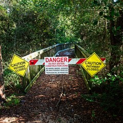 Wooden Bridge Closed Danger Sign 2