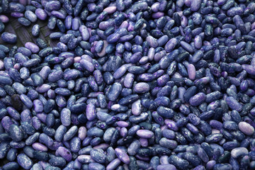Many Purple beans  texture background patterns - Closeup vegetable scene 