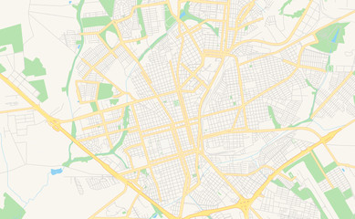 Fototapeta na wymiar Printable street map of Araraquara, Brazil