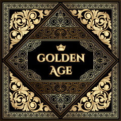 Golden ornate art deco vintage card