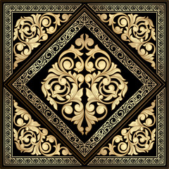 Golden ornate art deco vintage card