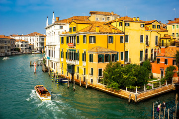 Boats in canal at Venice, Italy