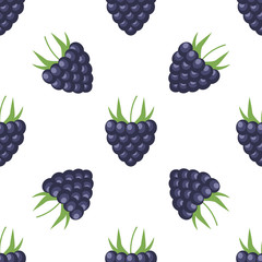 Vector raspberry pattern. Raspberry seamless background