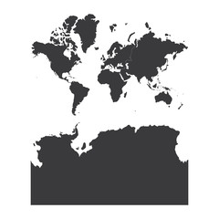 Map of Continents Antarctica, High detailed - black map of Continents Antarctica on white background. Vector illustration eps 10.