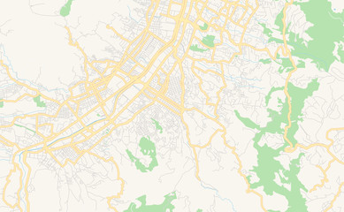 Fototapeta na wymiar Printable street map of Envigado, Colombia