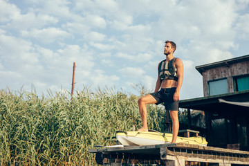 Handsome Young Man Kayaking
