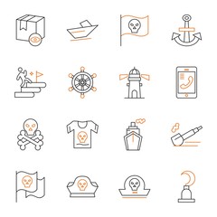 Fototapeta premium Set Of 16 Universal Icons For Mobile Application and websites