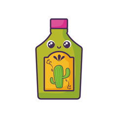 tequila bottle, traditional Mexican drink in white background