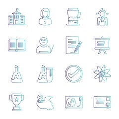 Set Of 16 Universal Icons For Mobile Application and websites
