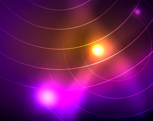 Neon circles abstract background