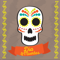 Dia de los muertos poster - Vector illustration