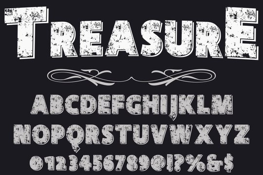 abc font handcrafted typeface vector vintage named vintage treasure