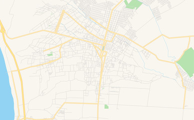 Printable street map of Chincha Alta, Peru