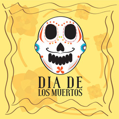 Dia de los muertos poster - Vector illustration