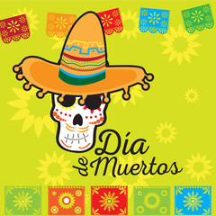 Dia de los muertos poster - Vector illustration