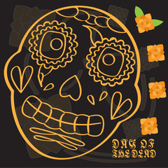 Dia de los muertos poster - Vector illustration