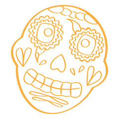 Outline of a mexican skull - Vector illustration