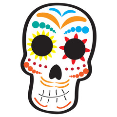 Mexican skull. Dia de los muertos - Vector illustration