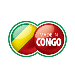 Congo flag, vector illustration on a white background