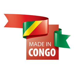 Congo flag, vector illustration on a white background