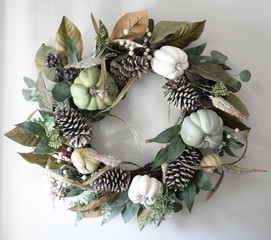 natural fall home welcome wreath