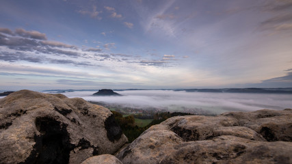Herbst - Sonnenaufgang auf dem Gohrisch - Nebel