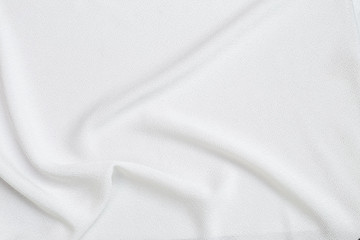 Fototapeta premium Blank waving white fabric texture background, design white fabric pattern background