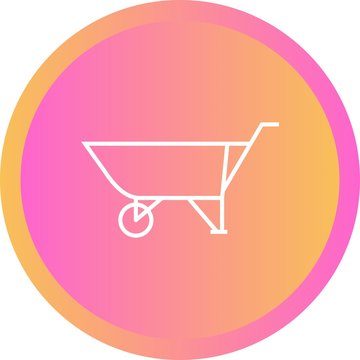 Beautiful wheelbarrow Line Vector Icon