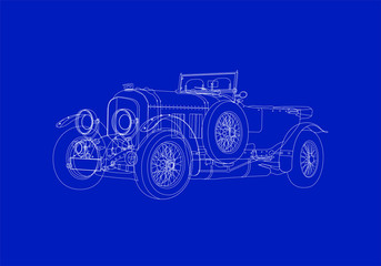 Retro car (outlines)