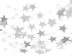 shiny silver star confetti close up