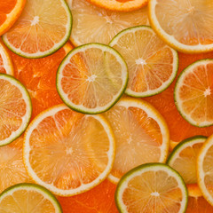 Citrus slices as a background 