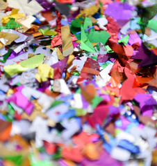 colorful bright party confetti close up