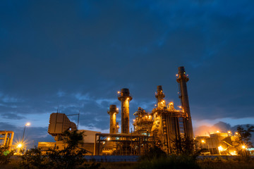Petrochemical Industrial and power plant energy at night