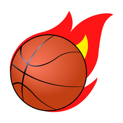 Basketball ball realistic orange simple flat vector stock illustration isolated eps10. Burningmerican ball with fire