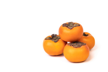 persimmon fruit isolated on white