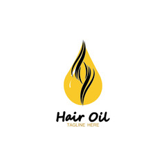 hair oil essential logo with drop oil and hair logo symbol-vector
