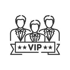 Vip club line black icon. Exclusive membership. Sign for web page, mobile app, button, logo. Vector isolated button. Editable stroke.