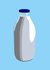 milk bottle realistic vector illustration isolated