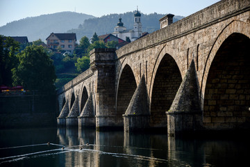 Fototapeta premium The Ottoman Mehmed Pasa Sokolovic Bridge in Visegrad, Bosnia and Herzegovina.