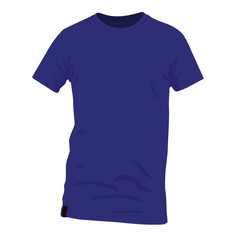 t shirt blue realistic vector illustration isolated