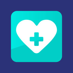 Heart flat icon. Medical vector