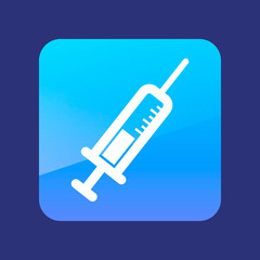 Syringe flat icon. Medical vector