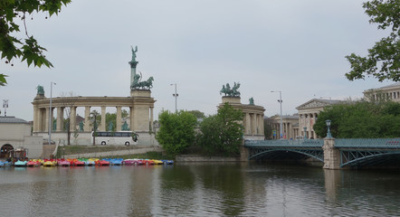 Cityscape in Budapest. Landmarks of Hungary.