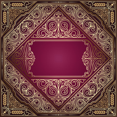 Golden ornate vintage decorative design card