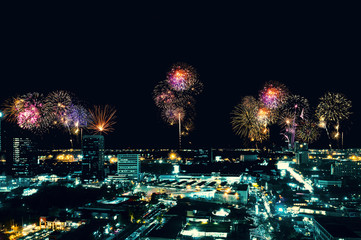 city and firework