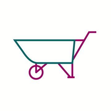 Beautiful wheelbarrow Line Vector Icon