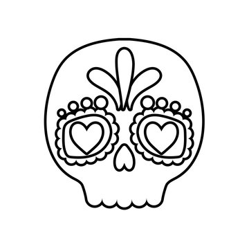 mexican skull in white background